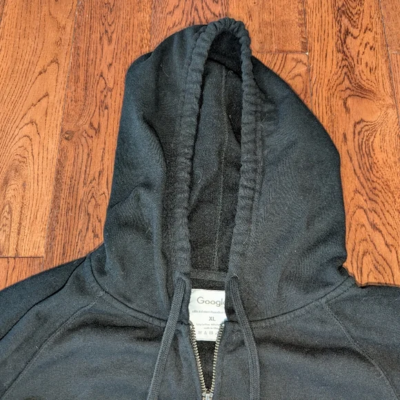 VGUC Unisex Black Official Google Merchandise Zip Up Hoodie Size XL - Picture 5 of 7